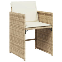 Thumbnail for 9-tlg. Garten-Essgruppe mit Kissen Beige Poly Rattan
