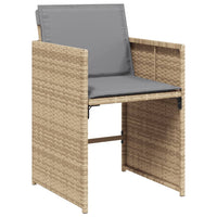Thumbnail for 13-tlg. Garten-Essgruppe mit Kissen Beigemischung Poly Rattan