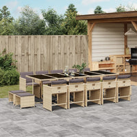 Thumbnail for 15-tlg. Garten-Essgruppe mit Kissen Beigemischung Poly Rattan