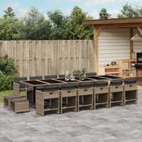 Thumbnail for 17-tlg. Garten-Essgruppe mit Kissen Grau Poly Rattan