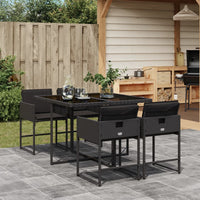 Thumbnail for 5-tlg. Garten-Essgruppe mit Kissen Schwarz Poly Rattan