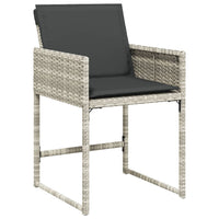 Thumbnail for 5-tlg. Garten-Essgruppe mit Kissen Hellgrau Poly Rattan