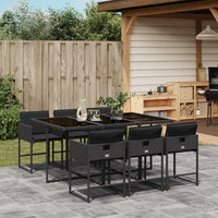 Thumbnail for 7-tlg. Garten-Essgruppe mit Kissen Schwarz Poly Rattan