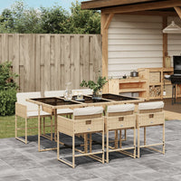 Thumbnail for 7-tlg. Garten-Essgruppe mit Kissen Beige Poly Rattan