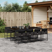 Thumbnail for 9-tlg. Garten-Essgruppe mit Kissen Schwarz Poly Rattan