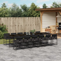 Thumbnail for 13-tlg. Garten-Essgruppe mit Kissen Schwarz Poly Rattan