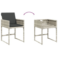 Thumbnail for 9-tlg. Garten-Essgruppe mit Kissen Hellgrau Poly Rattan
