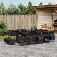 Thumbnail for 15-tlg. Garten-Essgruppe mit Kissen Schwarz Poly Rattan