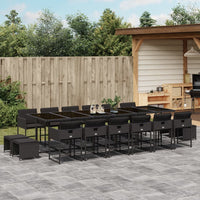 Thumbnail for 17-tlg. Garten-Essgruppe mit Kissen Schwarz Poly Rattan