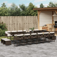 Thumbnail for 17-tlg. Garten-Essgruppe mit Kissen Braun Poly Rattan
