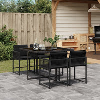 Thumbnail for 5-tlg. Garten-Essgruppe mit Kissen Schwarz Poly Rattan