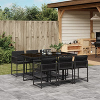 Thumbnail for 7-tlg. Garten-Essgruppe mit Kissen Schwarz Poly Rattan