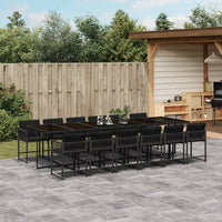 Thumbnail for 13-tlg. Garten-Essgruppe mit Kissen Schwarz Poly Rattan