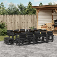 Thumbnail for 15-tlg. Garten-Essgruppe mit Kissen Schwarz Poly Rattan