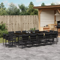 Thumbnail for 15-tlg. Garten-Essgruppe mit Kissen Schwarz Poly Rattan