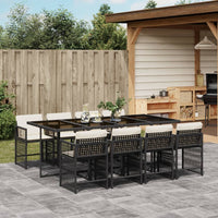 Thumbnail for 9-tlg. Garten-Essgruppe mit Kissen Schwarz Poly Rattan