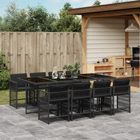 Thumbnail for 9-tlg. Garten-Essgruppe mit Kissen Schwarz Poly Rattan