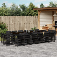 Thumbnail for 17-tlg. Garten-Essgruppe mit Kissen Schwarz Poly Rattan