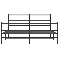 Thumbnail for Bettgestell mit Kopf- und Fußteil Metall Schwarz 150x200 cm