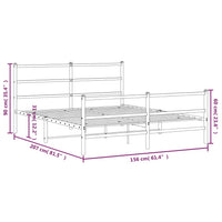 Thumbnail for Bettgestell mit Kopf- und Fußteil Metall Schwarz 150x200 cm