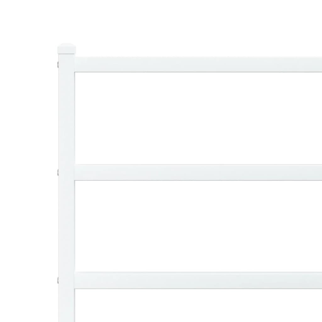 Bettgestell mit Kopfteil Metall Weiß 90x190 cm