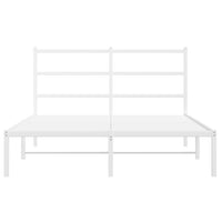 Thumbnail for Bettgestell mit Kopfteil Metall Weiß 140x190 cm
