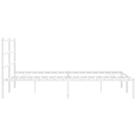 Thumbnail for Bettgestell mit Kopfteil Metall Weiß 150x200 cm