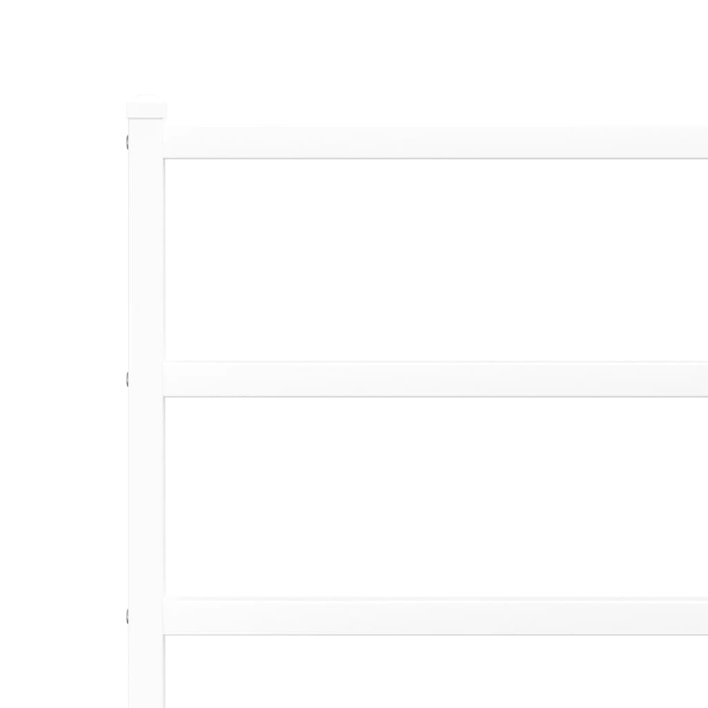 Bettgestell mit Kopfteil Metall Weiß 193x203 cm