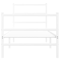 Thumbnail for Bettgestell mit Kopf- und Fußteil Metall Weiß 80x200 cm
