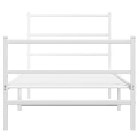 Thumbnail for Bettgestell mit Kopf- und Fußteil Metall Weiß 90x200 cm