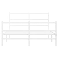 Thumbnail for Bettgestell mit Kopf- und Fußteil Metall Weiß 135x190 cm