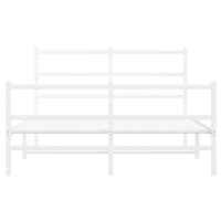 Thumbnail for Bettgestell mit Kopf- und Fußteil Metall Weiß 140x200 cm