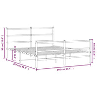 Thumbnail for Bettgestell mit Kopf- und Fußteil Metall Weiß 160x200 cm
