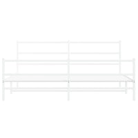 Thumbnail for Bettgestell mit Kopf- und Fußteil Metall Weiß 183x213 cm