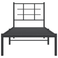 Thumbnail for Bettgestell mit Kopfteil Metall Schwarz 80x200 cm