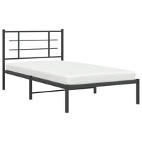 Thumbnail for Bettgestell mit Kopfteil Metall Schwarz 100x190 cm
