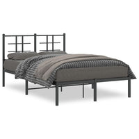 Thumbnail for Bettgestell mit Kopfteil Metall Schwarz 120x200 cm