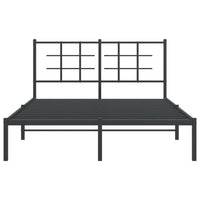 Thumbnail for Bettgestell mit Kopfteil Metall Schwarz 135x190 cm