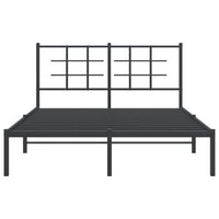 Thumbnail for Bettgestell mit Kopfteil Metall Schwarz 140x190 cm