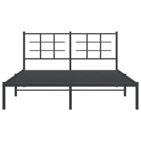 Thumbnail for Bettgestell mit Kopfteil Metall Schwarz 160x200 cm