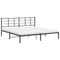 Thumbnail for Bettgestell mit Kopfteil Metall Schwarz 193x203 cm