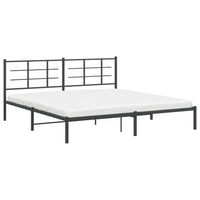 Thumbnail for Bettgestell mit Kopfteil Metall Schwarz 200x200 cm
