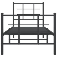 Thumbnail for Bettgestell mit Kopf- und Fußteil Metall Schwarz 75x190 cm