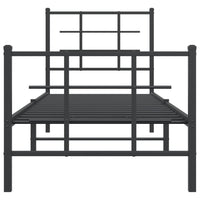 Thumbnail for Bettgestell mit Kopf- und Fußteil Metall Schwarz 80x200 cm