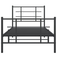 Thumbnail for Bettgestell mit Kopf- und Fußteil Metall Schwarz 90x190 cm