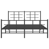 Thumbnail for Bettgestell mit Kopf- und Fußteil Metall Schwarz 150x200 cm