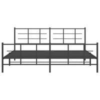 Thumbnail for Bettgestell mit Kopf- und Fußteil Metall Schwarz 193x203 cm