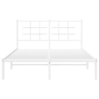 Thumbnail for Bettgestell mit Kopfteil Metall Weiß 135x190 cm