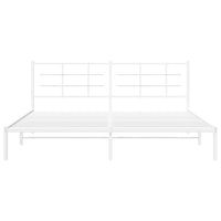 Thumbnail for Bettgestell mit Kopfteil Metall Weiß 200x200 cm