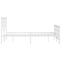 Thumbnail for Bettgestell mit Kopf- und Fußteil Metall Weiß 120x200 cm